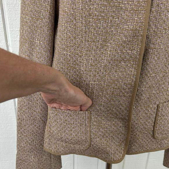 Elie Tahari Women Single-Breasted Blazer Jacket Brown Office Holiday Size S/M - Picture 3 of 7